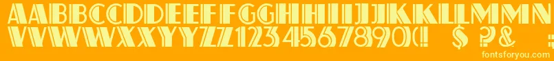 AtlasDecoA Font – Yellow Fonts on Orange Background