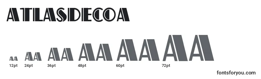 Размеры шрифта AtlasDecoA