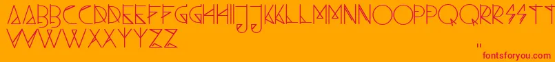 AmboFreeTtfFontByLoosyD4wz0ug-fontti – punaiset fontit oranssilla taustalla