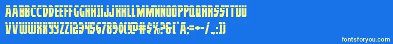 Prowlerlas Font – Yellow Fonts on Blue Background