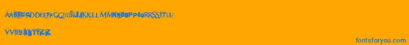 Czcionka Terror2005 – niebieskie czcionki na pomarańczowym tle