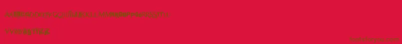 フォントTerror2005 – 赤い背景に茶色の文字