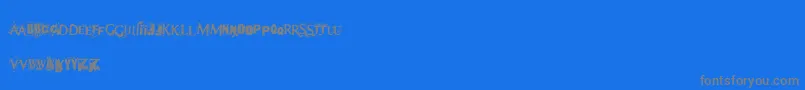 Terror2005-fontti – harmaat kirjasimet sinisellä taustalla