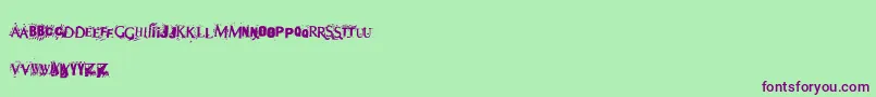 フォントTerror2005 – 緑の背景に紫のフォント