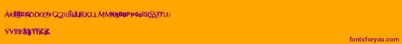 フォントTerror2005 – オレンジの背景に紫のフォント