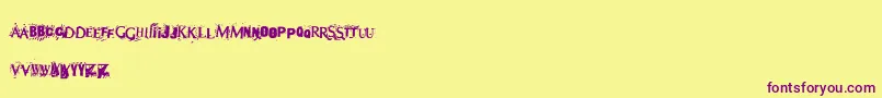 Czcionka Terror2005 – fioletowe czcionki na żółtym tle
