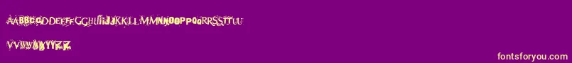 フォントTerror2005 – 紫の背景に黄色のフォント