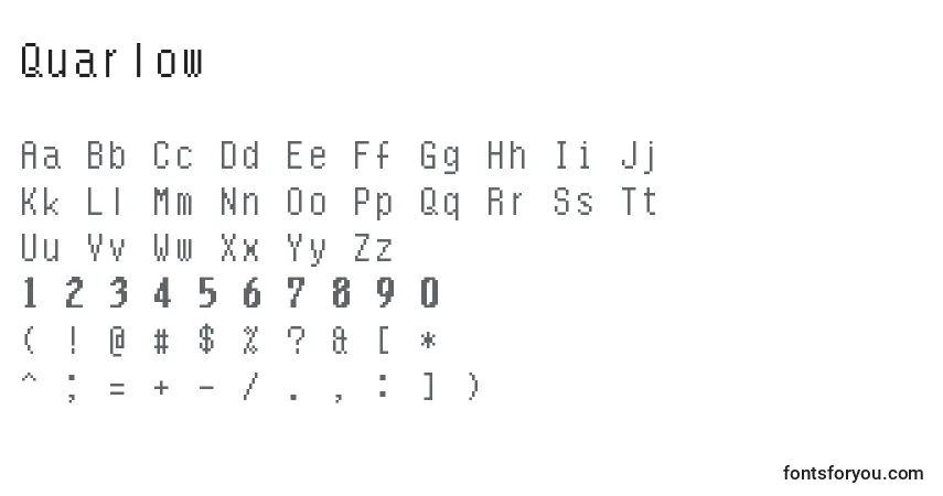 Schriftart Quarlow – Alphabet, Zahlen, spezielle Symbole
