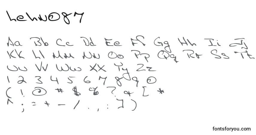 A fonte Lehn087 – alfabeto, números, caracteres especiais