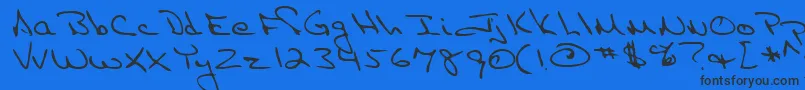 Lehn087 Font – Black Fonts on Blue Background