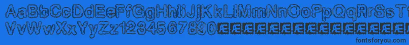 PixelKrudBrk Font – Black Fonts on Blue Background