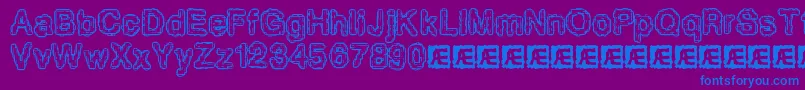 PixelKrudBrk Font – Blue Fonts on Purple Background