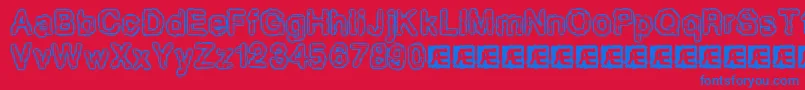 PixelKrudBrk Font – Blue Fonts on Red Background