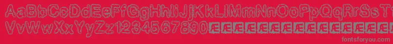 PixelKrudBrk Font – Gray Fonts on Red Background