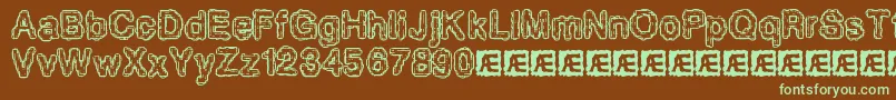 PixelKrudBrk Font – Green Fonts on Brown Background