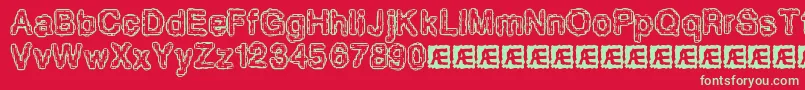 PixelKrudBrk Font – Green Fonts on Red Background