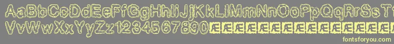 PixelKrudBrk Font – Yellow Fonts on Gray Background