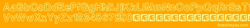 PixelKrudBrk Font – Yellow Fonts on Orange Background