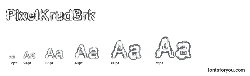Размеры шрифта PixelKrudBrk