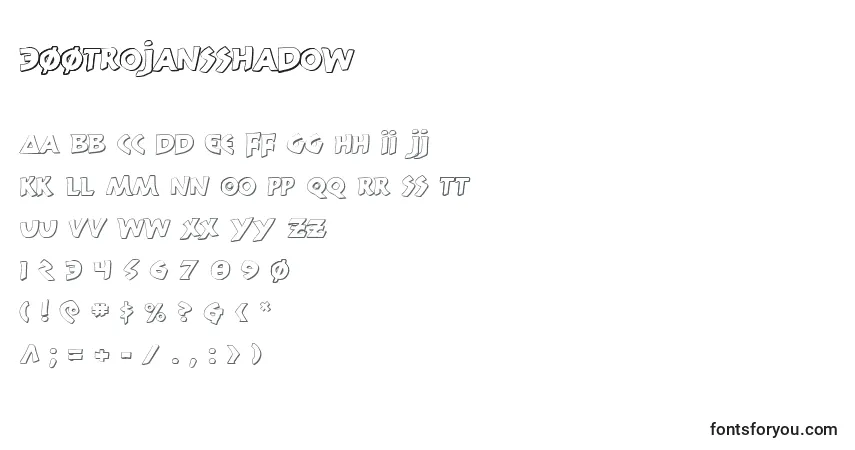 Schriftart 300TrojansShadow – Alphabet, Zahlen, spezielle Symbole