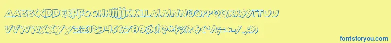 300TrojansShadow Font – Blue Fonts on Yellow Background