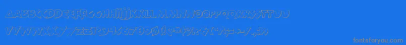 300TrojansShadow Font – Gray Fonts on Blue Background