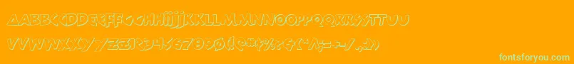 300TrojansShadow-Schriftart – Grüne Schriften auf orangefarbenem Hintergrund