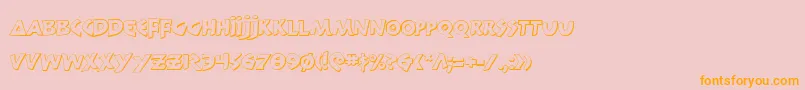 300TrojansShadow-Schriftart – Orangefarbene Schriften auf rosa Hintergrund