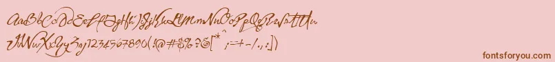Saiba mais sobre a fonte YankeeGhostsBb Fonte YankeeGhostsBb – fontes marrons em um fundo rosa