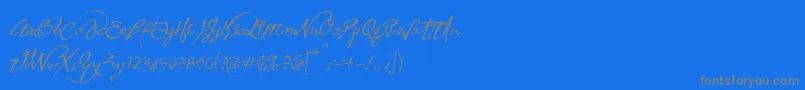 YankeeGhostsBb-Schriftart – Graue Schriften auf blauem Hintergrund