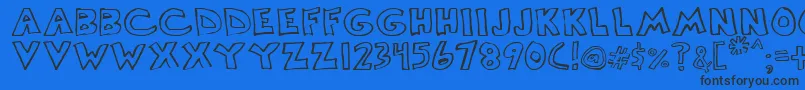 Scrawllege Font – Black Fonts on Blue Background