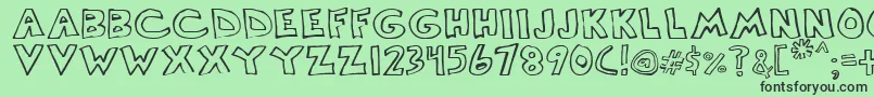 Scrawllege Font – Black Fonts on Green Background