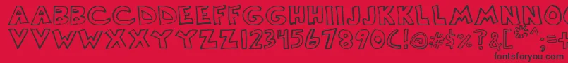 Scrawllege Font – Black Fonts on Red Background