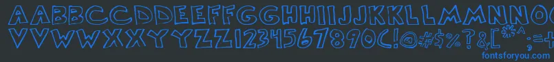 Scrawllege Font – Blue Fonts on Black Background