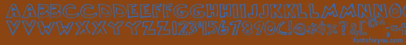 Scrawllege Font – Blue Fonts on Brown Background