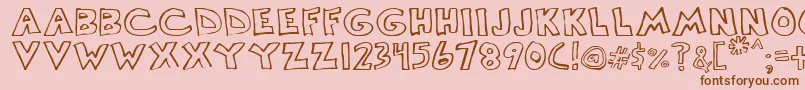 Scrawllege Font – Brown Fonts on Pink Background