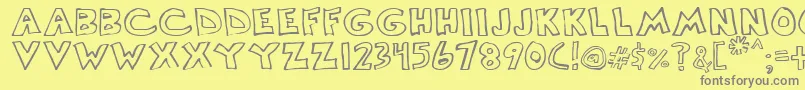 Scrawllege Font – Gray Fonts on Yellow Background