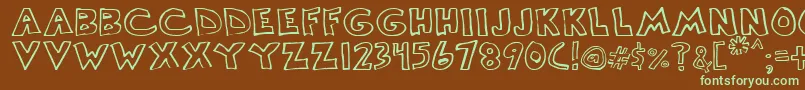 Scrawllege Font – Green Fonts on Brown Background