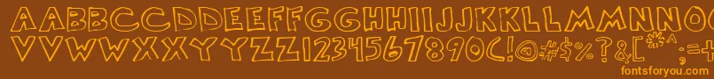 Scrawllege Font – Orange Fonts on Brown Background