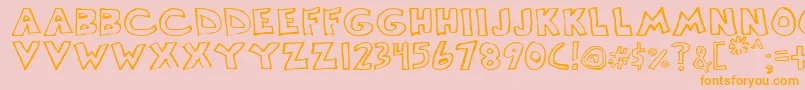 Scrawllege Font – Orange Fonts on Pink Background