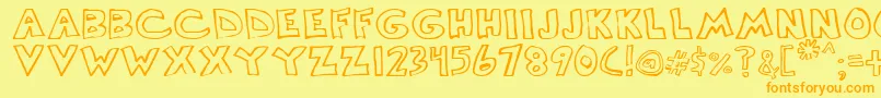 Scrawllege Font – Orange Fonts on Yellow Background