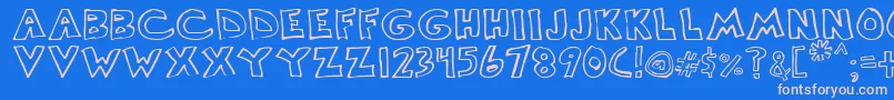 Scrawllege Font – Pink Fonts on Blue Background