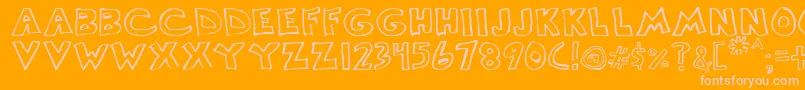Scrawllege Font – Pink Fonts on Orange Background
