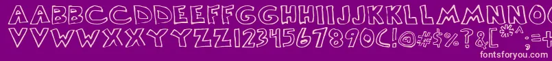 Scrawllege Font – Pink Fonts on Purple Background