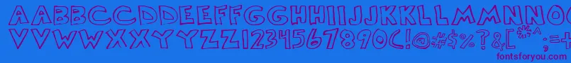 Scrawllege Font – Purple Fonts on Blue Background