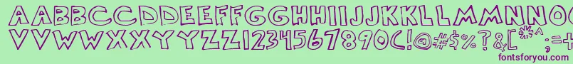 Scrawllege Font – Purple Fonts on Green Background