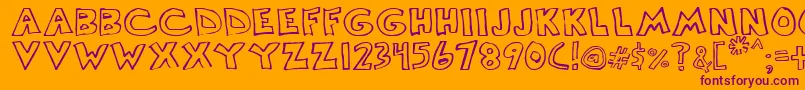 Scrawllege Font – Purple Fonts on Orange Background