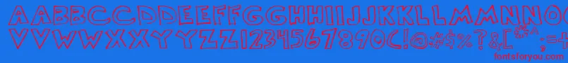 Scrawllege Font – Red Fonts on Blue Background