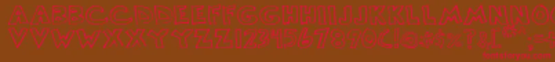 Scrawllege Font – Red Fonts on Brown Background