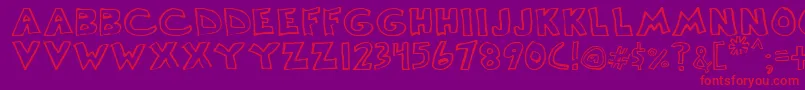 フォントScrawllege – 紫の背景に赤い文字
